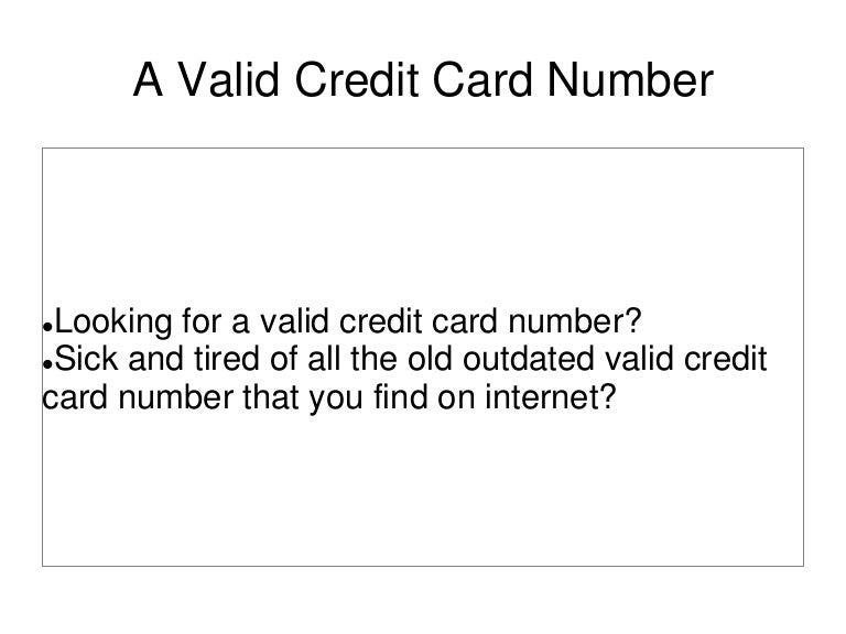 A valid credit card number