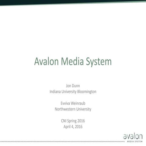 CNI 2016: Avalon overview