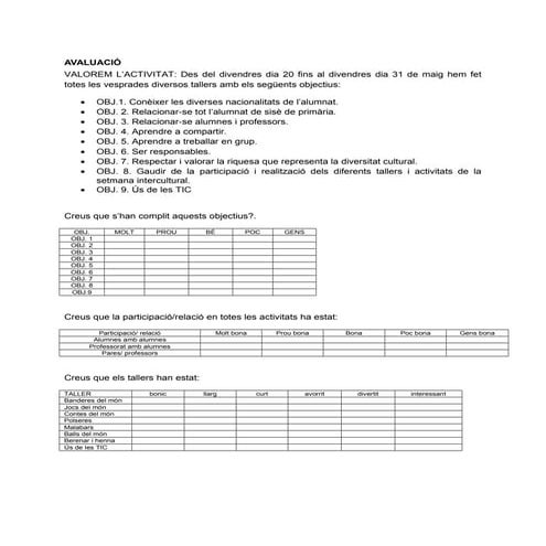 AVALUACIÓ DEL PROJECTE PAC 3