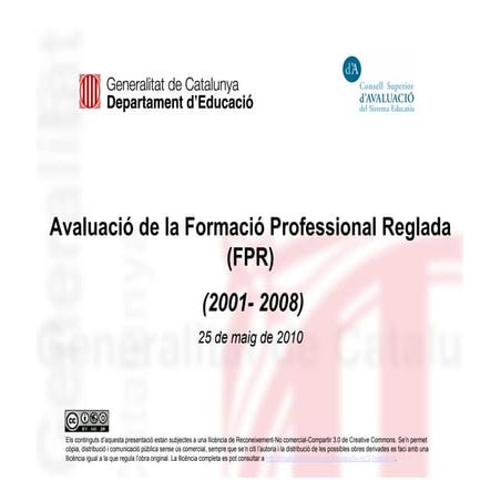 Avaluació de la formació professional reglada