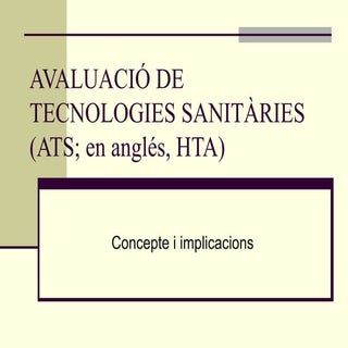 Avaluació de tecnologies sanitàries