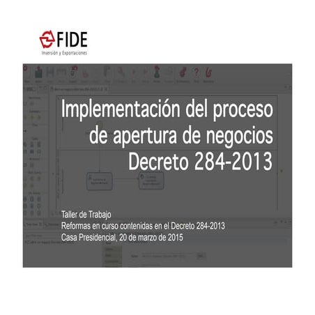 Avance en la implementación del proceso simplificado para Abrir un Negocio e...