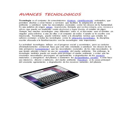Avances tecnologicos