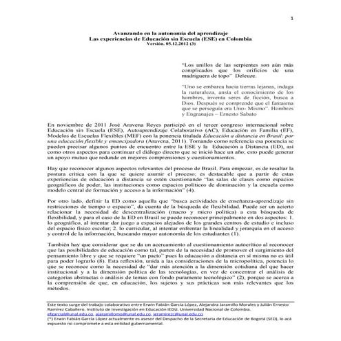 Avanzando en la autonomía del aprendizaje v 05.12.2012