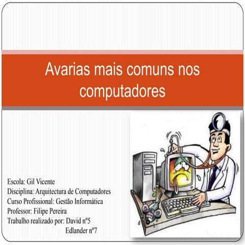 Avarias mais comuns nos computadores