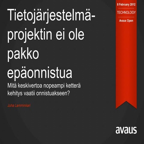 Sovelluskehitys - Avaus Open