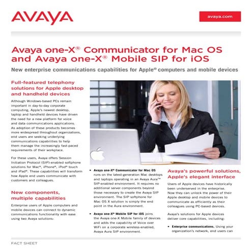 Avaya 1XC Mobile SIP for Apple