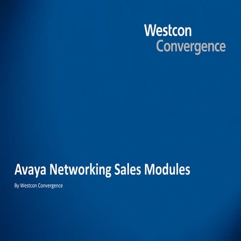Avaya Networking Sales Workshop