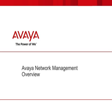 Avaya Network Management Overview