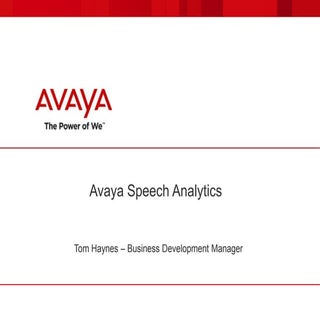 Avaya speech analytics presentation...