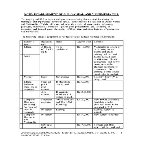 Audio-visual and multimedia cell establishment in 2002