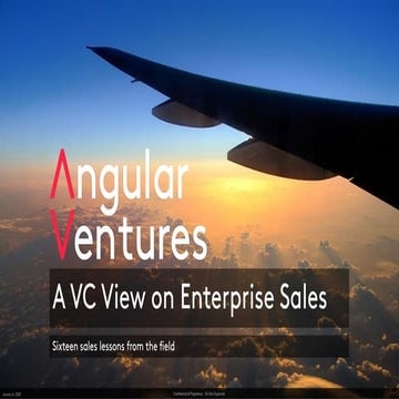 A VC view on Enterprise Sales