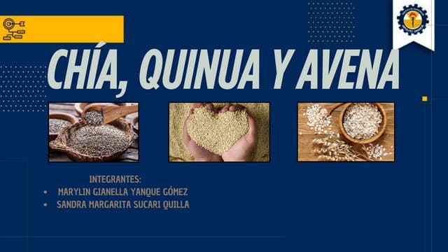 Avena, Chía y quinua INTERACCIONES RECOMENDACIONES