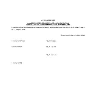 IDCC 405 Avenant 05 2016