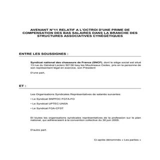 IDCC 2697 Avenant 11 rémunération  