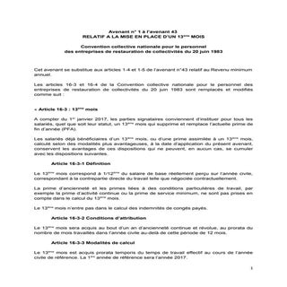 IDCC 1266 avenant n° 1 à l'avenant ...