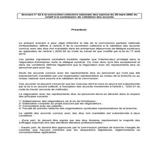 IDCC 2257 Avenant 22 relatif à la c...