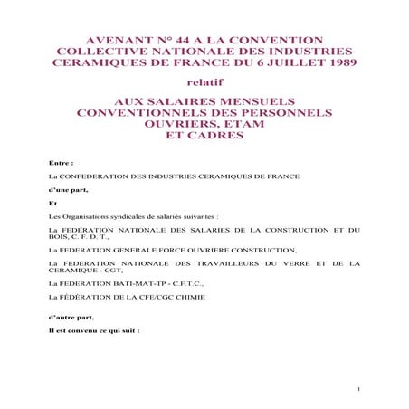 Salaires dans la CCN des industriées céramiques