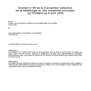 IDCC 860 Avenant 48 rmh 2015 