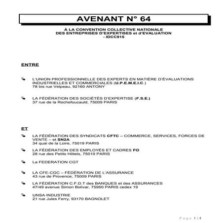 IDCC 915 Avenant sur les salaires dans la CCN des entreprises d'expertises et...