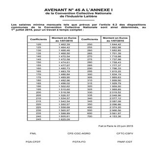 Salaires minima dans la CCN de l'in...
