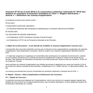 IDCC 3016 Champ d'application de la...