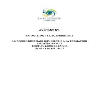 IDCC 292 Avenant n1 du 15 12 2016 à...