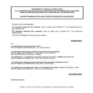 IDCC 2205 Avenant n°30 du 21 avril ...