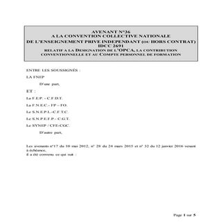 IDCC 2691 Avenant n° 36 du 07 12-2016