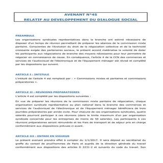 Avenant sur le commerce et service ...