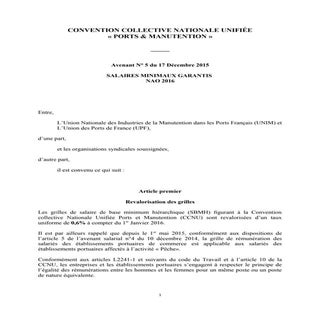 IDCC 3017 Avenant n5 accord relatif...