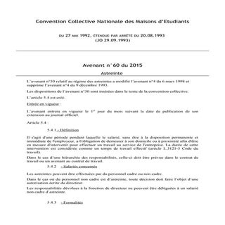 IDCC 1671 : Avenant n°60 relatif au...