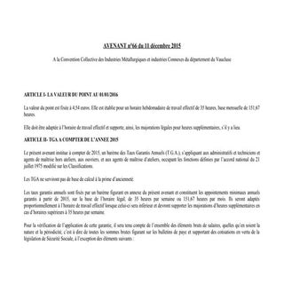 IDCC 829 Avenant n°66 11 décembre 2015