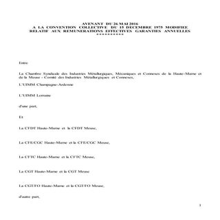 IDCC 1315 Avenant rega 26 mai 2016