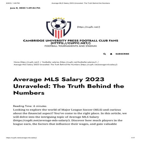 Average MLS Salary 2023 Unraveled_ The Truth Behind the Numbers.pdf