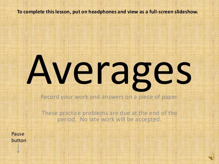 Averages