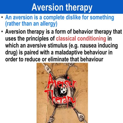 Aversion therapy - VCE U4 Psych