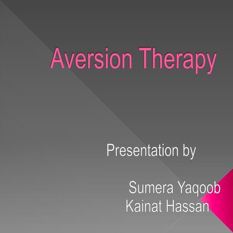 Aversion therapy