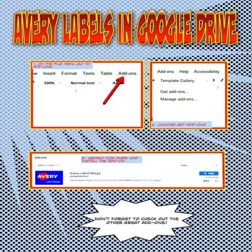 Avery labels in google drive