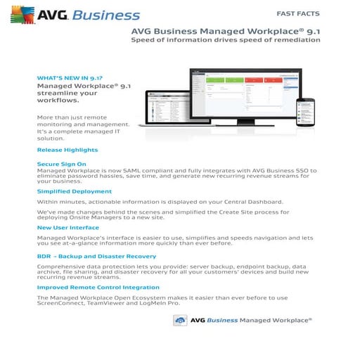 AVG Managed Workplace 9.1 Fact Sheet