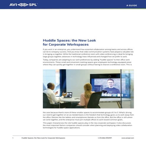 Avi spl huddle spaces corporate guide