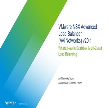 Avi v20.1 — What’s New in Scalable, Multi-Cloud Load Balancing