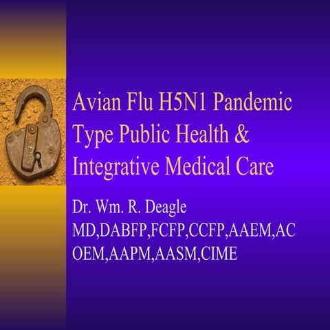 Avian Flu H5N1 Pandemic Type Public Health & Integrative Medical Care | PPT