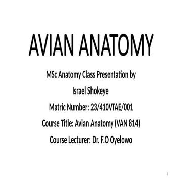 AVIAN ANATOMY HISTOLOGY AND GROSS 1.pptx