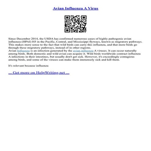 Avian Influenza A Virus