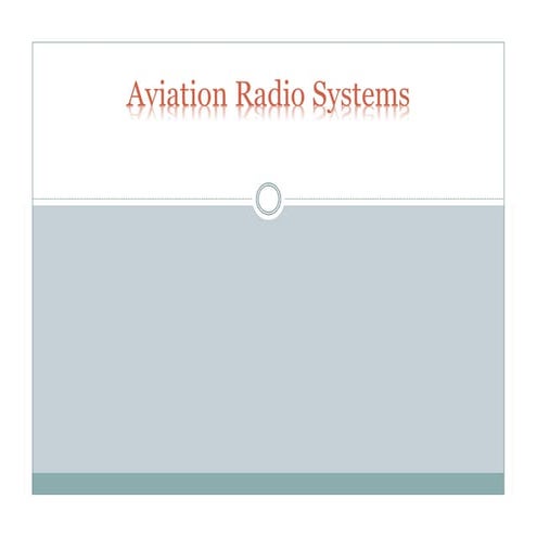 Aviation radio systems