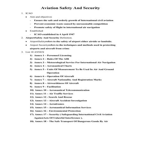 Aviation safety n security