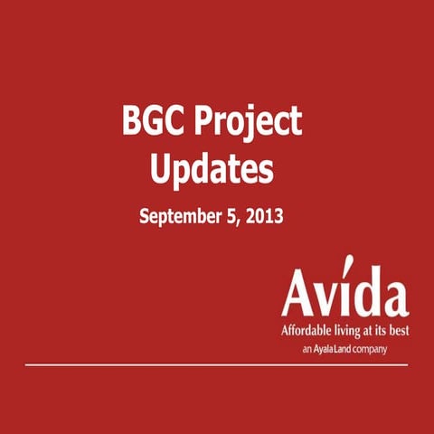 Avida Tower bgc Project Updates as of Sep 5, 2013 | PPTX