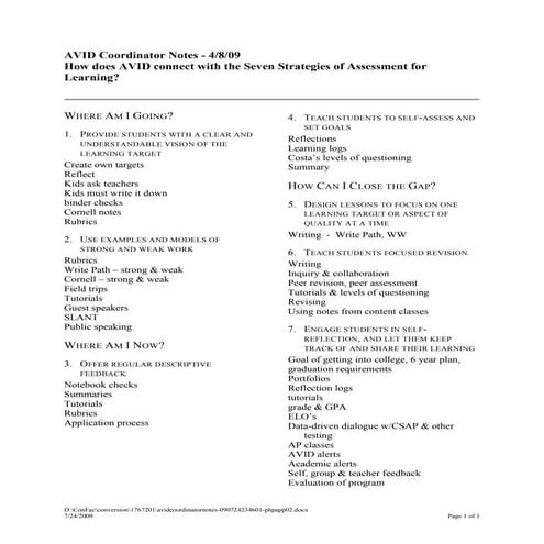 AVID and the Seven Strategies