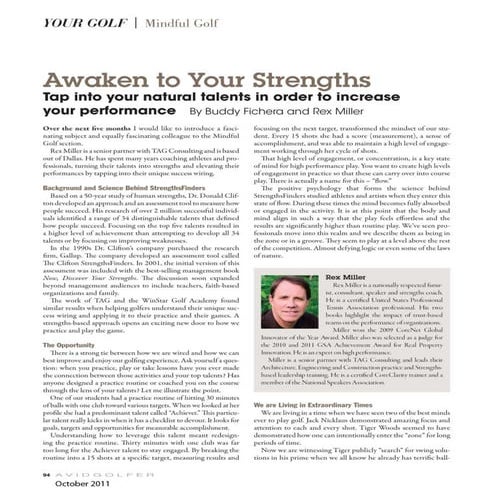 Golf: Awaken Your Talents to Improve Your Game 1 of 5